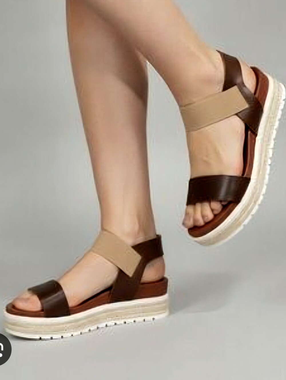 NWT MIA Two-Tone Brown and Tan Platform Sandals